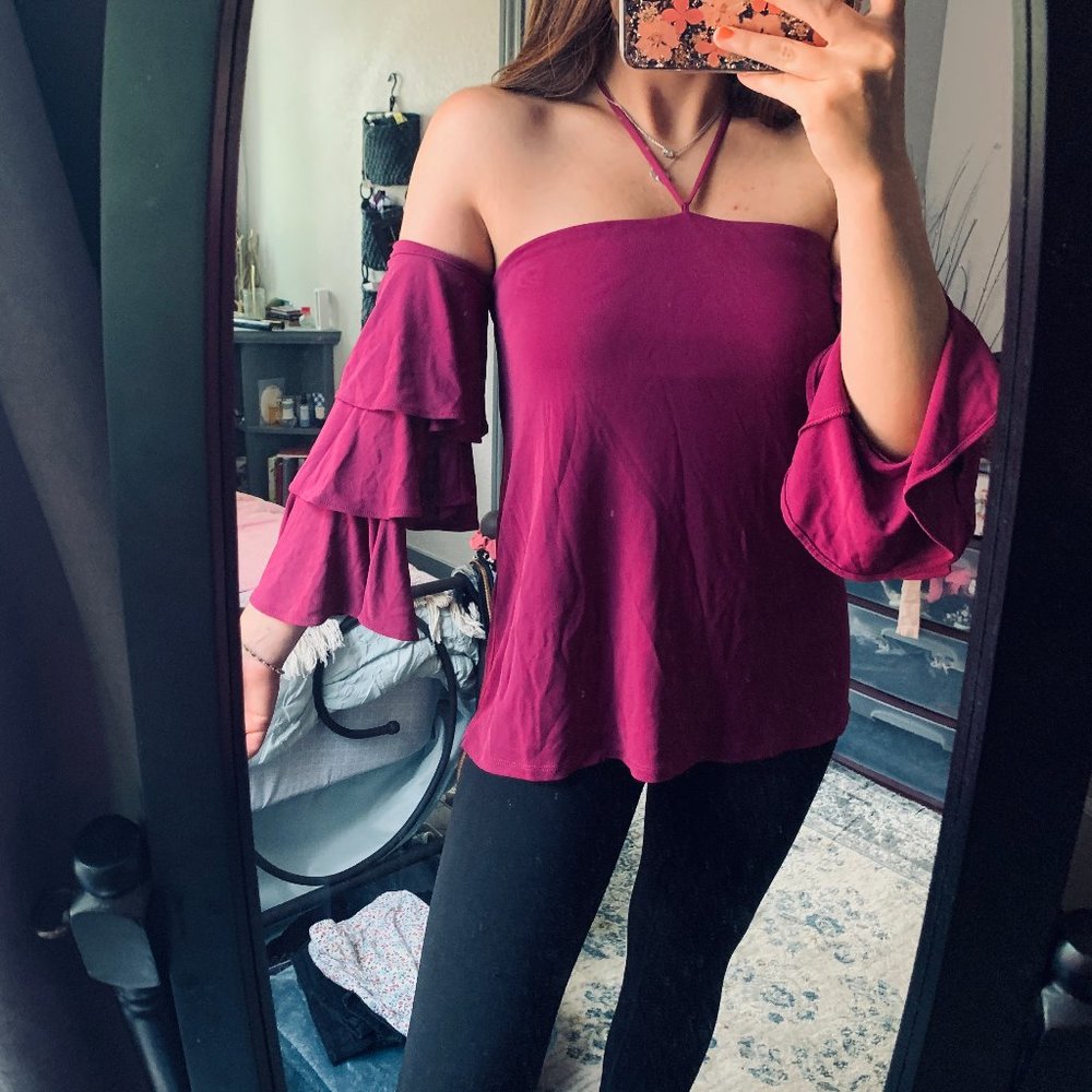 off the shoulder ruffle top